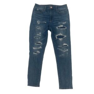 American Eagle Outfitters Hi Rise Distressed Crop Denim Jeggings Size 8 Women’s